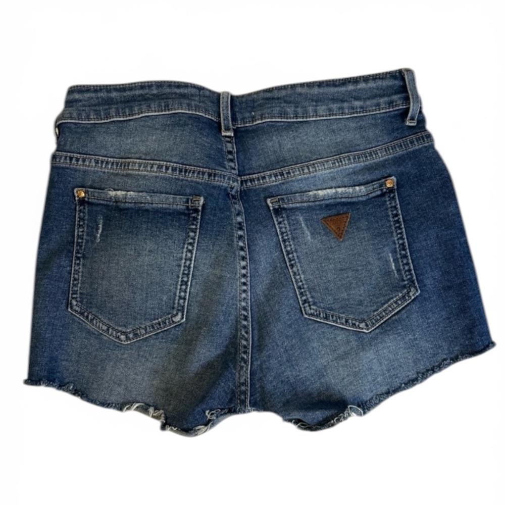 GUESS Y2K Low Rise Denim Cutoff Shorts 27 Distressed Raw Hem Festival